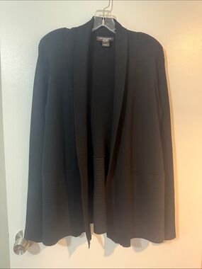 Black Open-Front Women's Cardigan Sweater